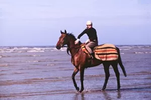 Horse Racing Collection: Red Rum in the sea off Southport beach