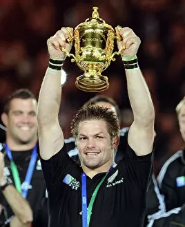 Images Dated 23rd October 2011: Richie McCaw lifts the Rugby World Cup