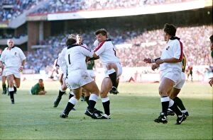 Images Dated 6th June 2012: Rob Andrew scores for England against South Africa in 1994