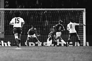 Robbie Rensenbrink scores his goal past Mervyn Davies - 1976 Cup Winners Cup Final