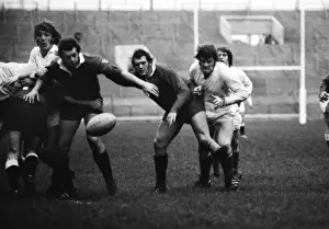Roger Uttley, Bill Beaumont, Mike Burton and Fran Cotton play in a 1974 England Trial