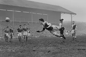 Images Dated 10th June 2009: Ronnie Clayton heads a goal for Blackburn in the 1958 FA Cup
