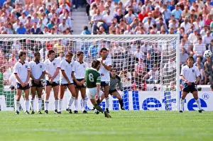 Ronnie Whelan takes a free kick against England during Irelands victory at Euro 88