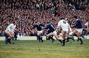 Images Dated 30th January 2013: Roy Laidlaw makes the break for his try against England - 1983 Five Nations
