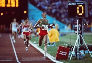 1984 Los Angeles Olympics Collection: Said Aouita wins 5000m gold at the 1984 Los Angeles Olympics