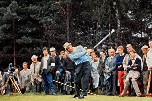 1969 Ryder Cup Collection: Sam Snead tees-off at the 1969 Ryder Cup