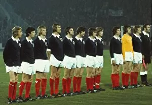 Images Dated 9th April 2010: Scotland line-up before facing West Germany in 1974