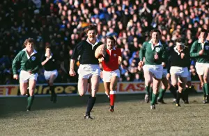 Scotlands Alan Lawson makes a break against Ireland - 1979 Five Nations