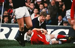 Images Dated 19th March 2010: Scotlands Damien Cronin scores his try against Wales in 1990