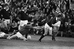 Images Dated 27th August 2010: Scotlands Iwan Tukalo scores against Ireland - 1987 Five Nations