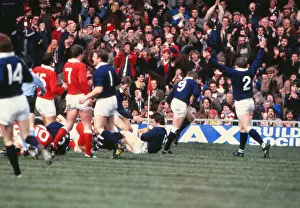 Scotlands Jim Calder scores his famous try against Wales in the 1982 Five Nations Championship