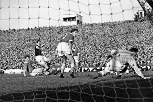 Scotlands Willie Fernie scores against Wales - 1956 / 7 Home Championship