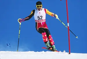 Skiing Prints: Sean Langmuir - 1992 Albertville Winter Olympics - Mens Slalom