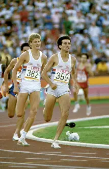 Seb Coe and Steve Cram on the home straight in the 1984 1500m Olympic final
