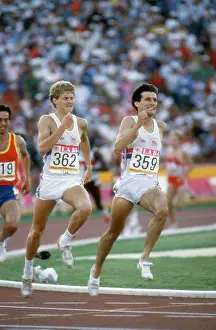 Seb Coe and Steve Cram on the home straight in the 1984 1500m Olympic final