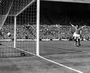 Sport Prints: Sergio Brighenti celebrates Italys first goal against England at Wembley in 1959 +