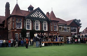 Images Dated 23rd October 2008: Seve Ballesteros is presented with the Claret Jug, 1988 Open Championship