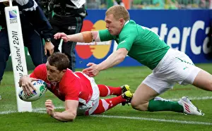 Shane Williams evades Keith Earls to score in the 2011 World Cup quarter-final