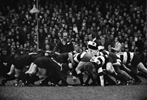 Images Dated 5th February 2013: Sid Going and Gareth Edwards during the famous game between the All Blacks and Barbarians in 1973