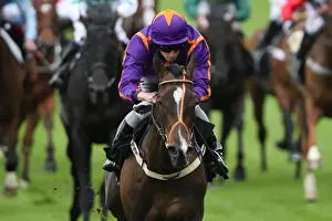 Simenon ridden by Ryan Moore, leads the Ascot Stakes - Royal Ascot 2012