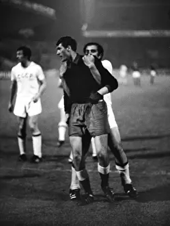 Russia Prints: Soviet Unions goalkeeper Evgenij Rudakov is congratulated after saving a penalty at Euro 72
