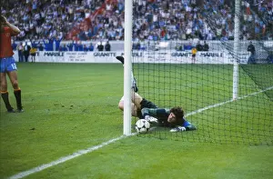Images Dated 2012 January: Spain goalkeeper Luis Arconada fumbles the ball into the net from Platinis free-kick in the final of Euro 84