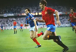 Spains Santiago Urquiaga and Frances Michel Platini - Euro 84 Final
