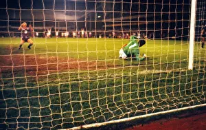 Spurs goalkeeper Tony Parks saves the penalty of Arnor Gudjohnsen - 1984 UEFA Cup Final