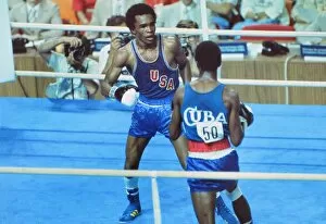 1976 Montreal Olympics Collection: Sugar Ray Leonard at the 1976 Montreal Olympics