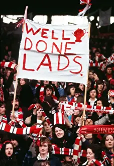 Sunderland fans in Roker Park for their teams 1973 FA Cup homecoming