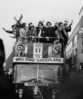 The Sunderland team bus arrives back at Roker Park after their 1973 FA Cup win