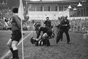 Tom David and Grant Batty fight during the famous game between the All Blacks and Barbarians in 1973