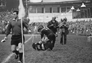 Tom David and Grant Batty fight during the famous game between the All Blacks and Barbarians in 1973