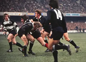 All Blacks Prints: Tom David surges forward for the Barbarians against the All Blacks in 1973