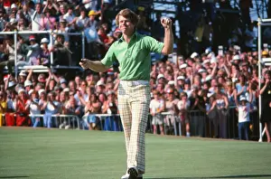 Images Dated 2010 July: Tom Watson celebrates sinking the winning putt at the 1977 Open Championship