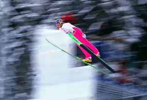 Skiing Prints: Toni Nieminen - 1992 Albertville Winter Olympics - Mens Inividual Large Hill