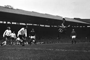 Spurs Prints: Uniteds Denis Law attempts an overhead-kick against Spurs in 1967