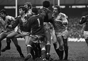 Rugby Prints: Wales Eddie Butler and Englands Bill Beaumont - 1980 Five Nations