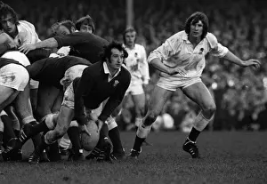Wales Gareth Edwards and Englands Andy Ripley - 1974 Five Nations