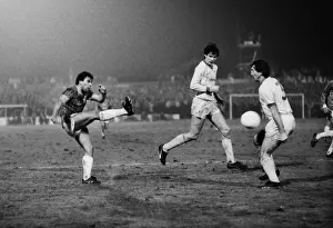 Walsalls Mark Rees shots during the 1984 League Cup semi-final