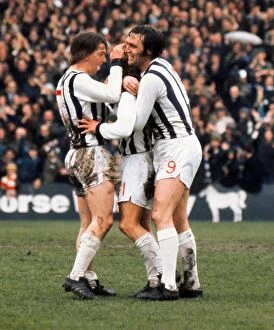 Images Dated 24th April 1971: West Broms Colin Suggett and Jeff Astle celebrate with goalscorer Asa Hartford