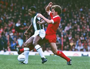 West Broms Cyrille Regis and Liverpools Graeme Souness