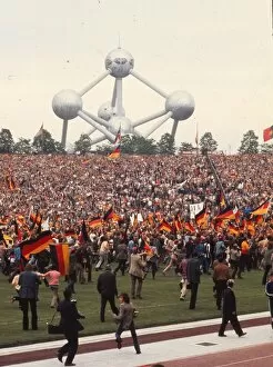 Euro 1972 Collection: West German fans invade the pitch after their side wins Euro 72
