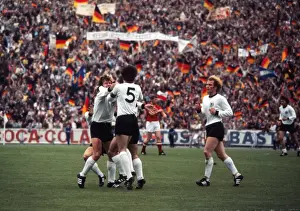 Uss R Prints: West German players celebrate their teams first goal in the final of Euro 72