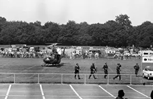 Background Prints: West German police arrive by helicopter - 1974 World Cup
