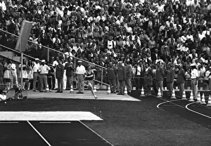 West German student Norbert Sudhaus runs into the stadium as a prank at the end of the marathon at the 1972 Munich Olympics