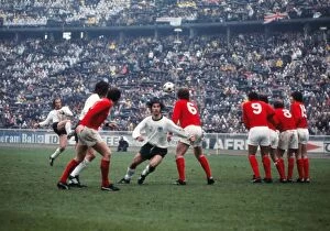 Images Dated 22nd November 2011: West Germany takes a free-kick against England in 1972