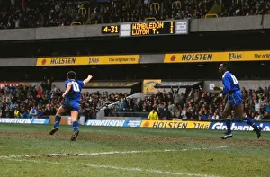 Wimbledons Dennis Wise celebrates the winning goal in the 1988 FA Cup semi-final againast Luton